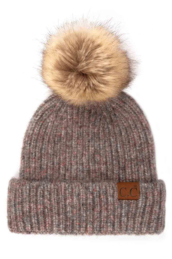 Faux Fur Pom-HAT-2074 - HANA WHOLESALE
