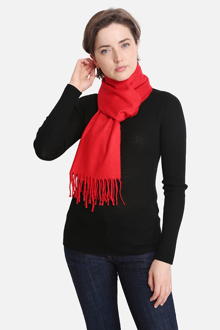 Solid Color Cashmere Feel Oblong Scarves-JS1338 - HANA WHOLESALE