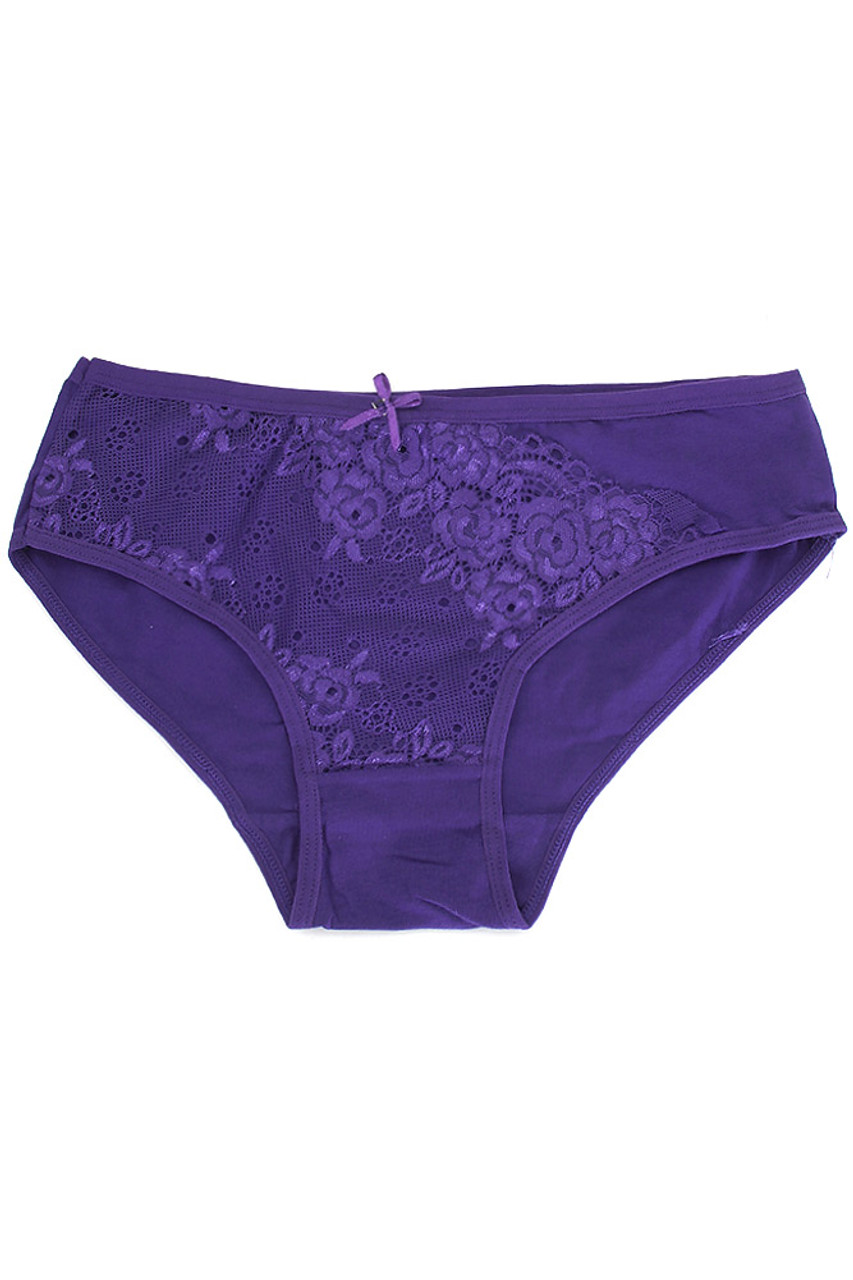 HALF LACE PANTIES-G3473 (12pc) - HANA WHOLESALE