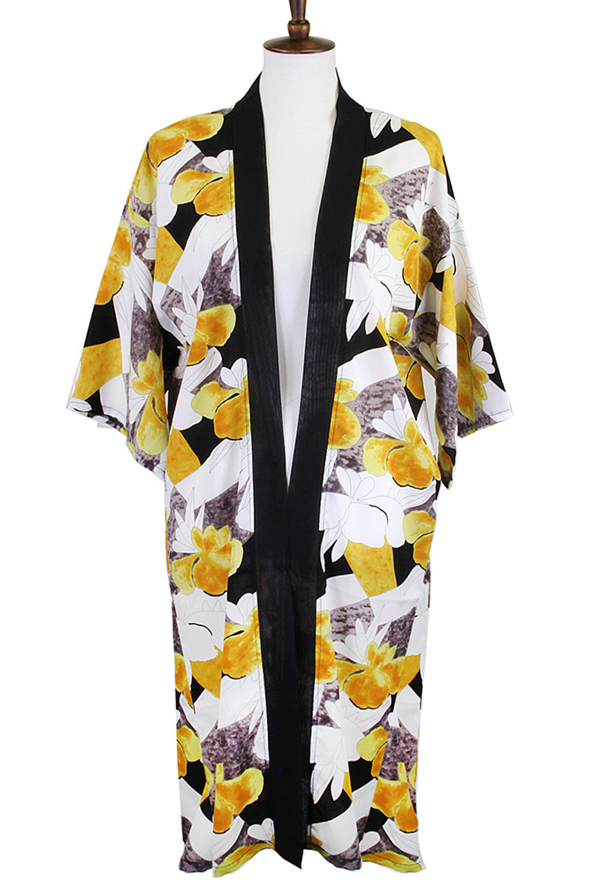 TROPICAL PRINT HALF SLEEVE KIMONO-LOF1280 - HANA WHOLESALE