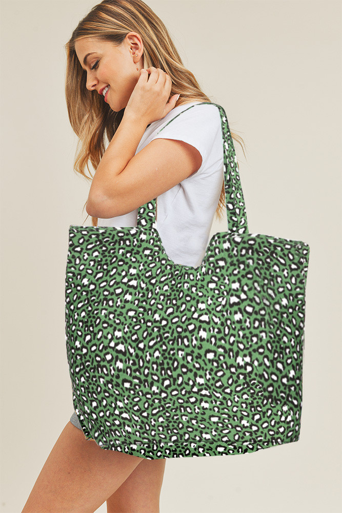 LEOPARD PATTERN TOTE BAG-MB0097 - HANA WHOLESALE
