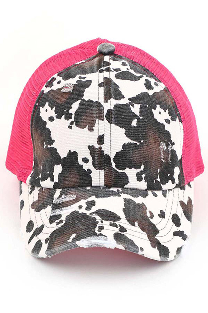 C.C FLOWER EMBROIDERY EYELET CRISS CROSS PONYCAP