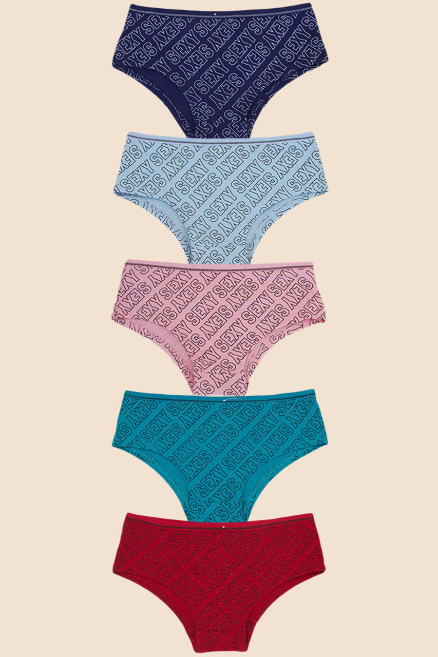 ASSORTED SEXY LETTER PATTERN PANTY-F124 (5pc)