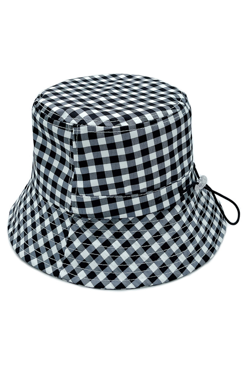 ☆人気☆【sinoon】☆SINOON GINGHAM CHECK BUCKET HA.T☆ GINGHAM PATTERN DARW STRING BUCKET HAT-BHU210139 - HANA