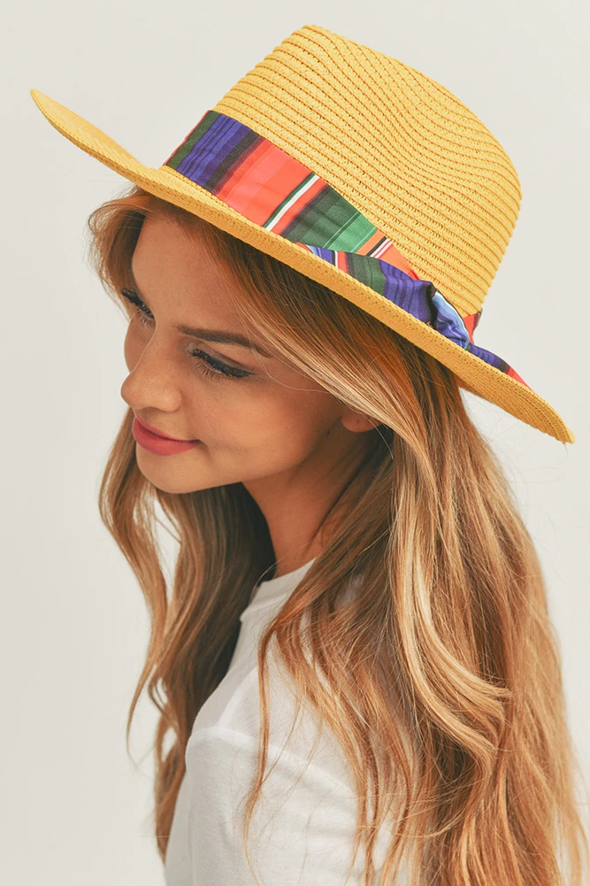 Serape Band Panama Hat-MH0092 - HANA WHOLESALE display picture 1
