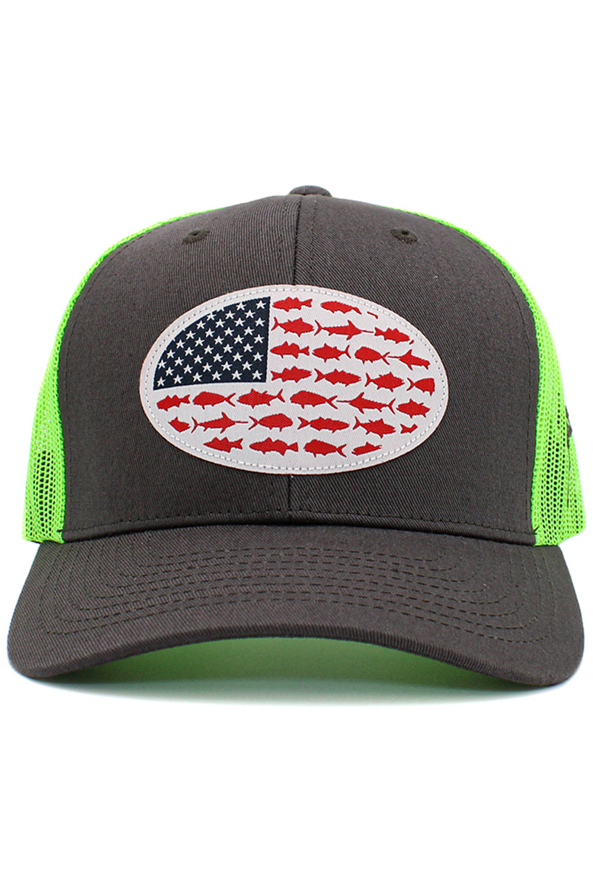 USA Fish Flag Mesh Back Baseball Cap-KBVT-252 - HANA WHOLESALE