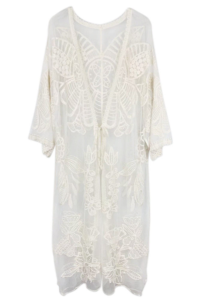 Floral Lace KimonoYLK310088 HANA WHOLESALE