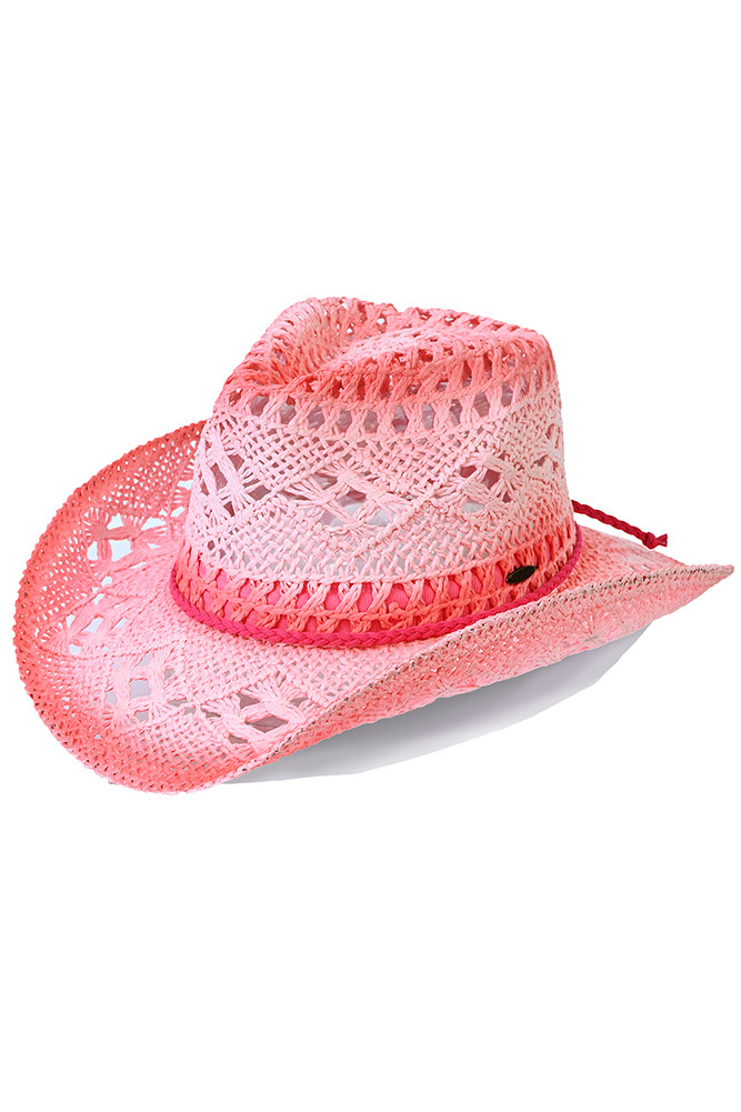 C.C Ombre Open Weave Cowboy HatCBC07 HANA WHOLESALE