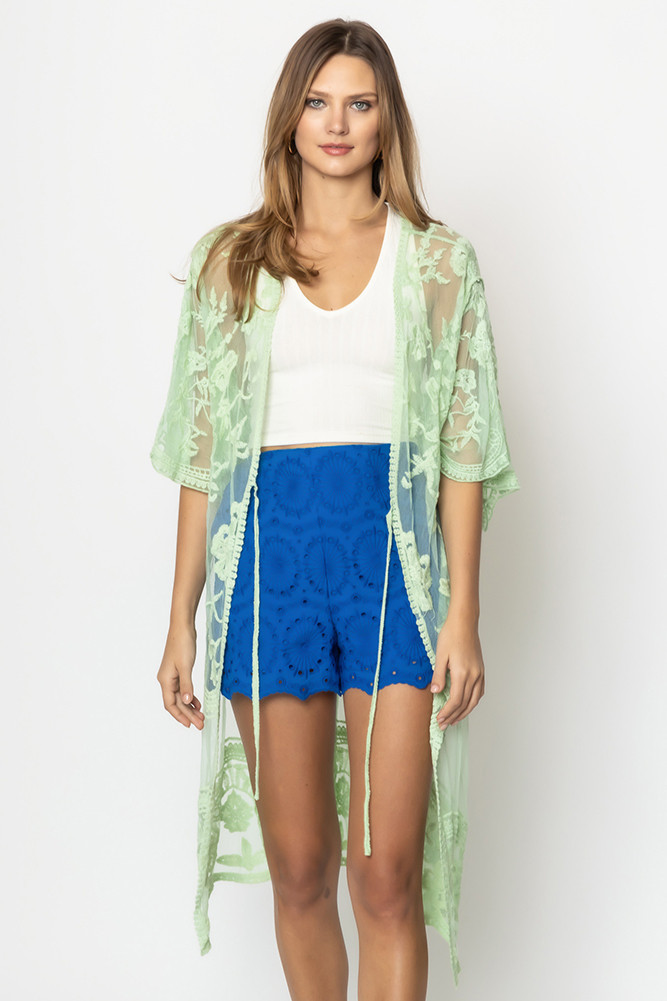 Floral Lace KimonoYLK310086 HANA WHOLESALE