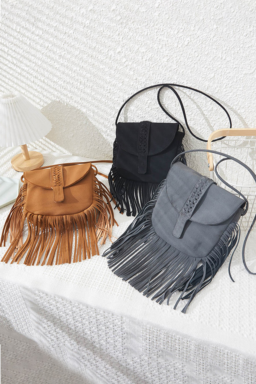 Round Fringes Medium Tote Bag-CB4338 - HANA WHOLESALE