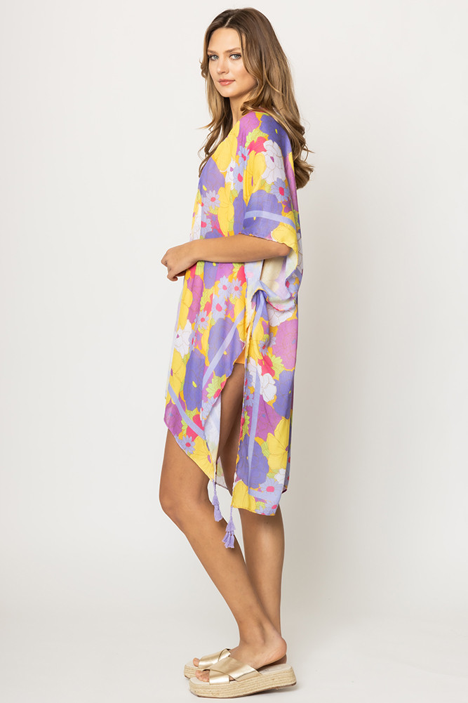 Floral Print Tassel KimonoWLK310372 HANA WHOLESALE