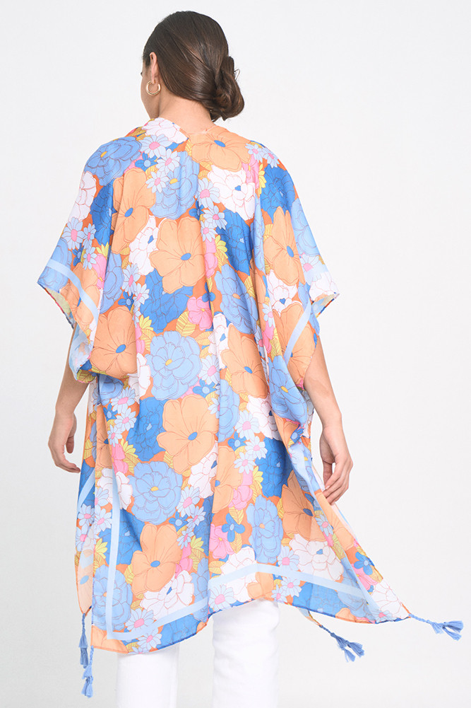 Floral Print Tassel KimonoWLK310372 HANA WHOLESALE