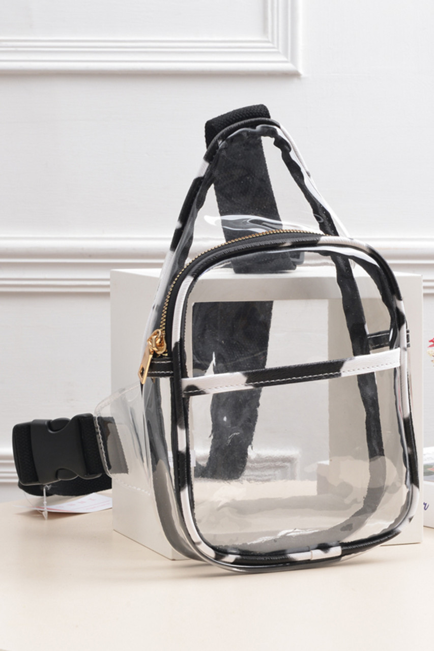 Clear PU Cross Body Camera Bag-TG10431CL - HANA WHOLESALE