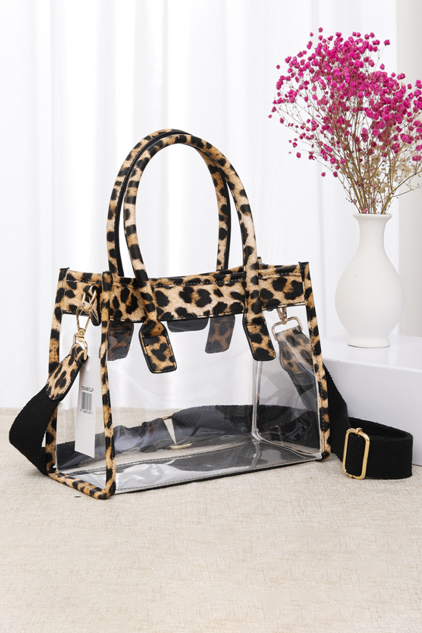 Color Trim Clear Hand Bag-TG10435CL - HANA WHOLESALE