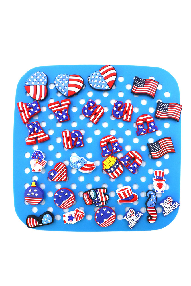 USA American Flag Theme Crocs Charm-ESC3035 HANA WHOLESALE