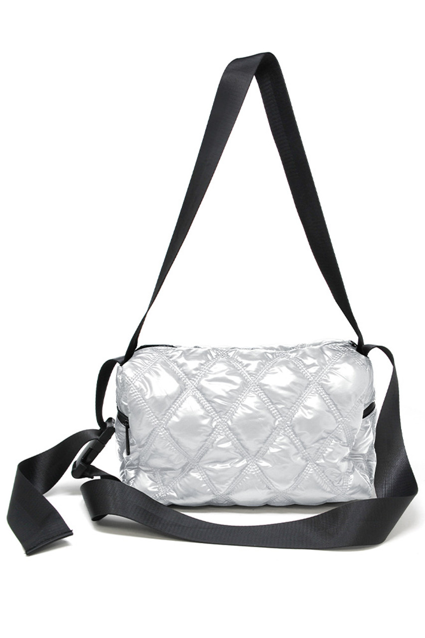 Quilted Shiny Puffer Tote Bag-LOA395 - HANA WHOLESALE