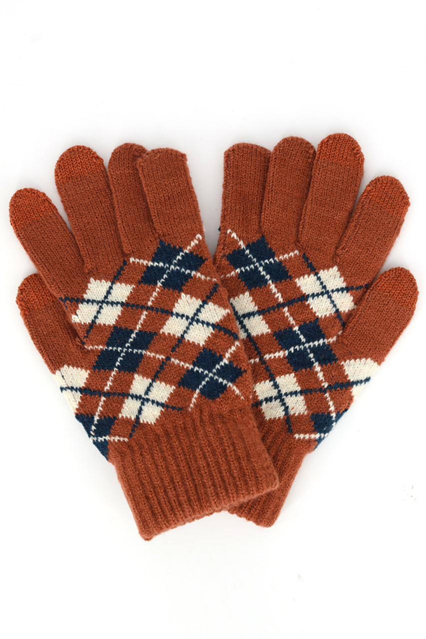 PRADA argyle knit glove - 小物