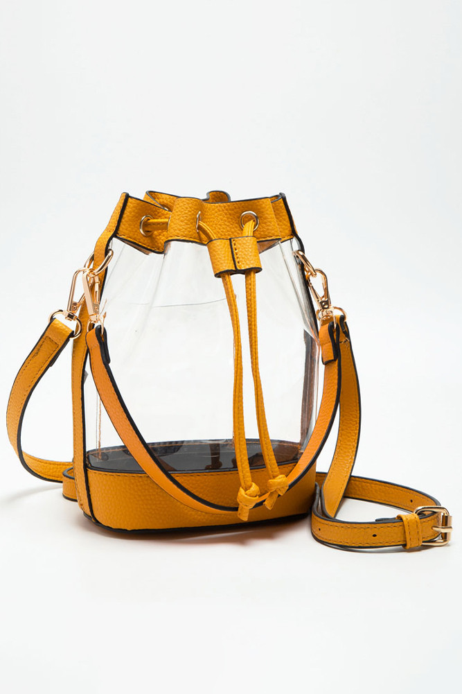 Clear Crossbody Stadium Bucket Bag-TG10549CL HANA WHOLESALE