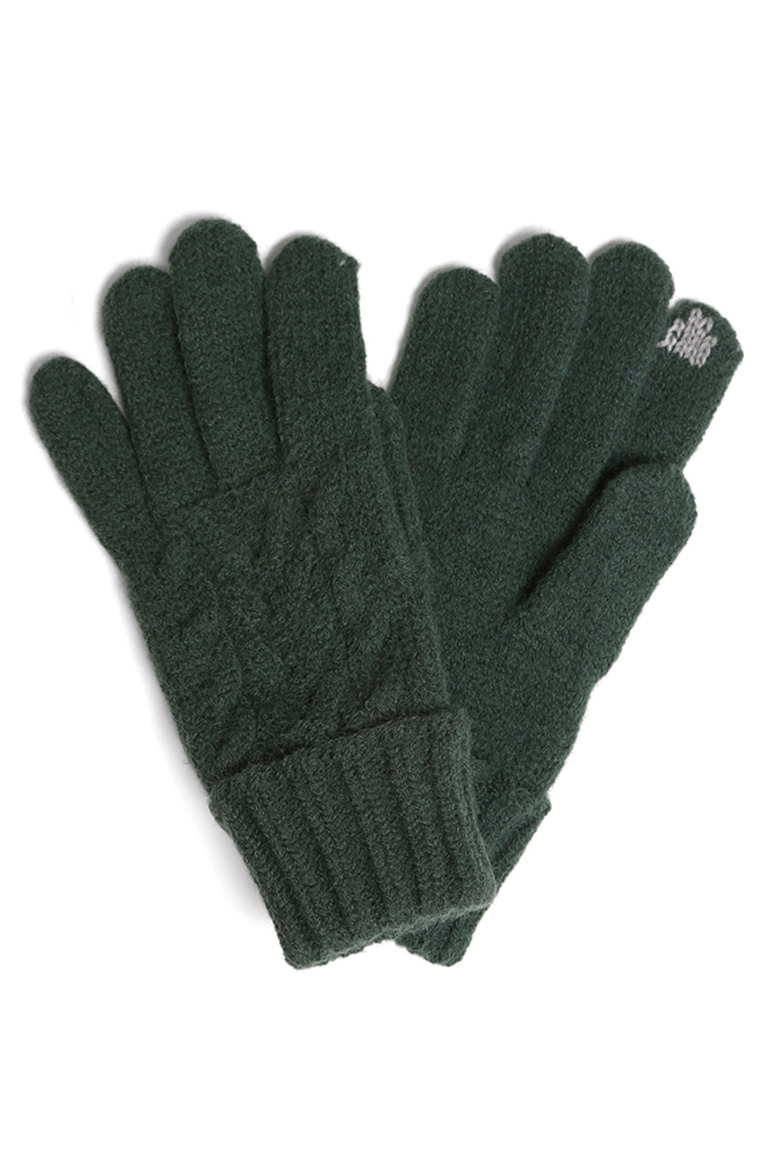 Solid Cable Knit Gloves with Flip Cuff-JG908B (12 pairs