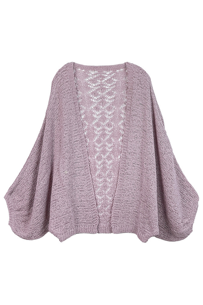 Lace Back Crochet Cardigan-CLC410058 - HANA WHOLESALE