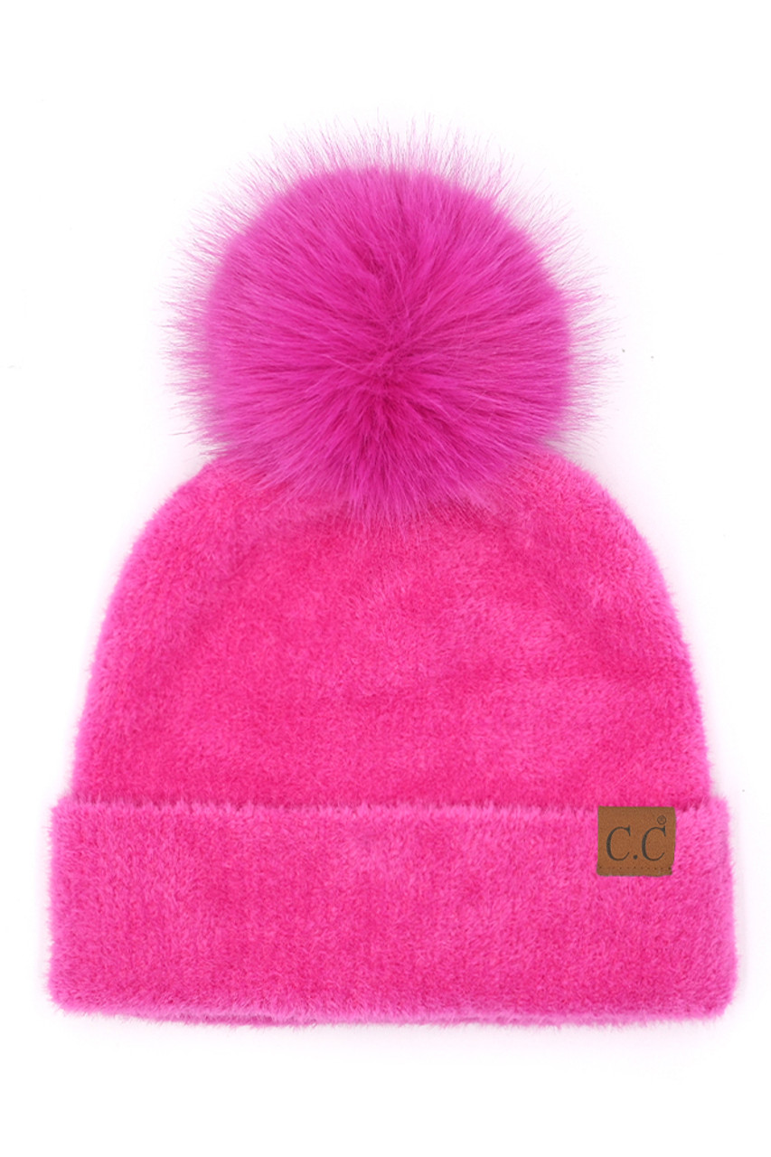 C.C Plush Terry Chenille Pom Beanie Winter Hat-HTC0038POM