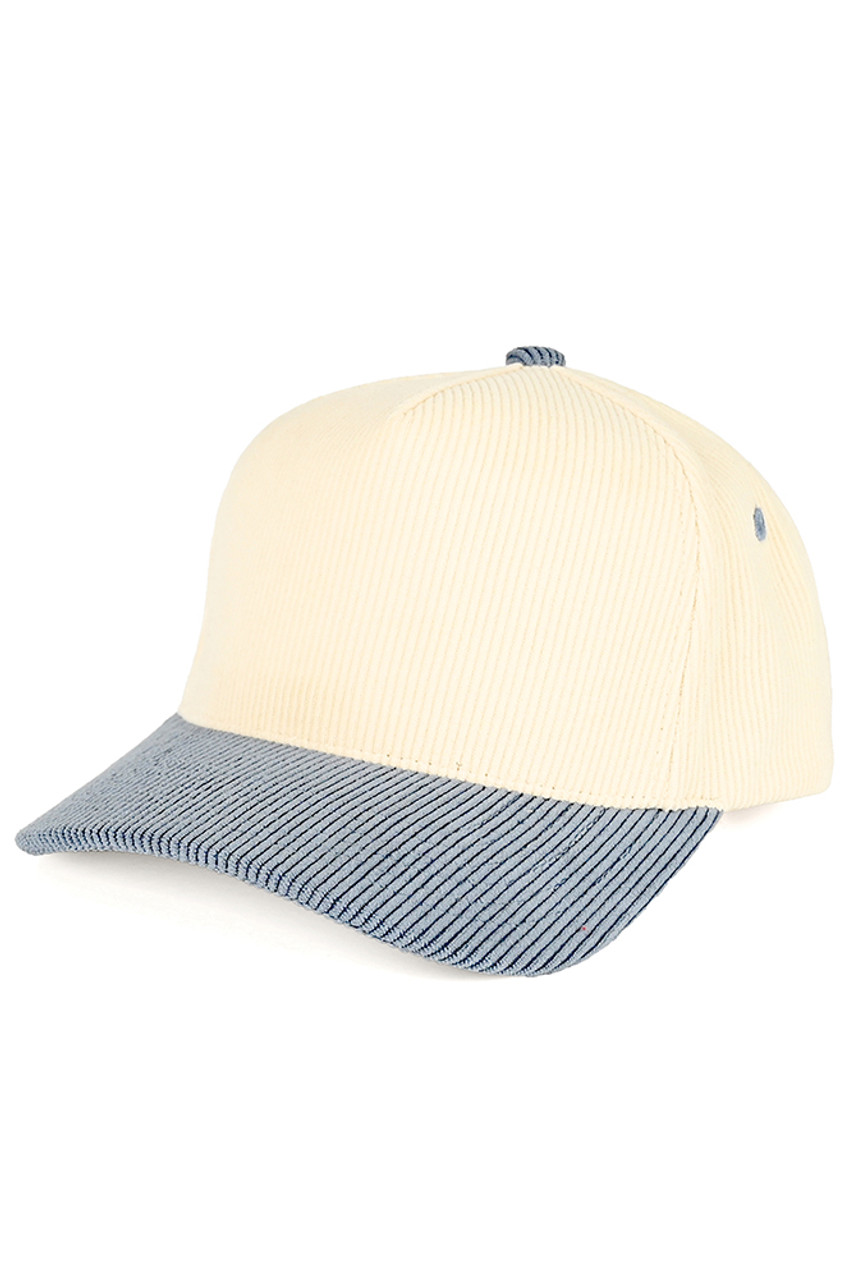 C.C Two Tone Corduroy Trucker Cap-TCM0003 - HANA WHOLESALE
