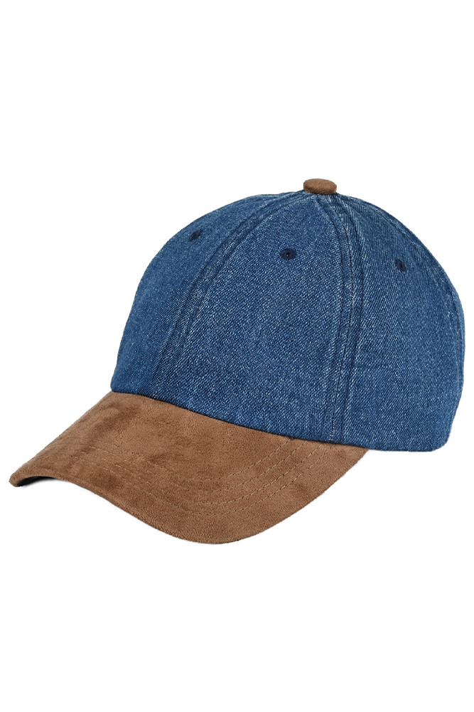 C.C Two Tone Cotton Twill Denim Baseball Cap-BAB8067 - HANA WHOLESALE
