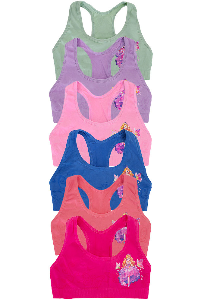 Girl's Princess Printing Graphic Training Bras-SLBG824TOP (12pc