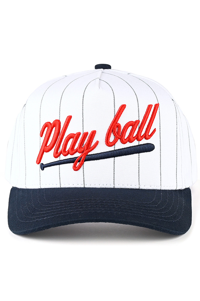 C.C Play Ball Letter Stripe Pattern Trucker Cap-TCM0077 - HANA WHOLESALE