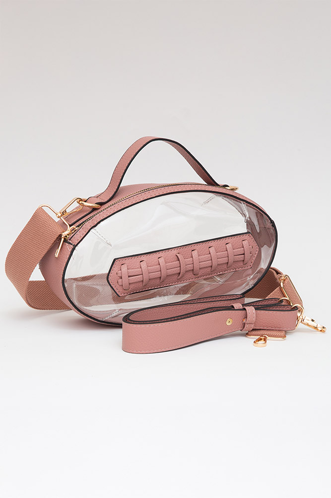 Foot Ball Shape Transparent Clear Stadium Bag-TG10695CL HANA