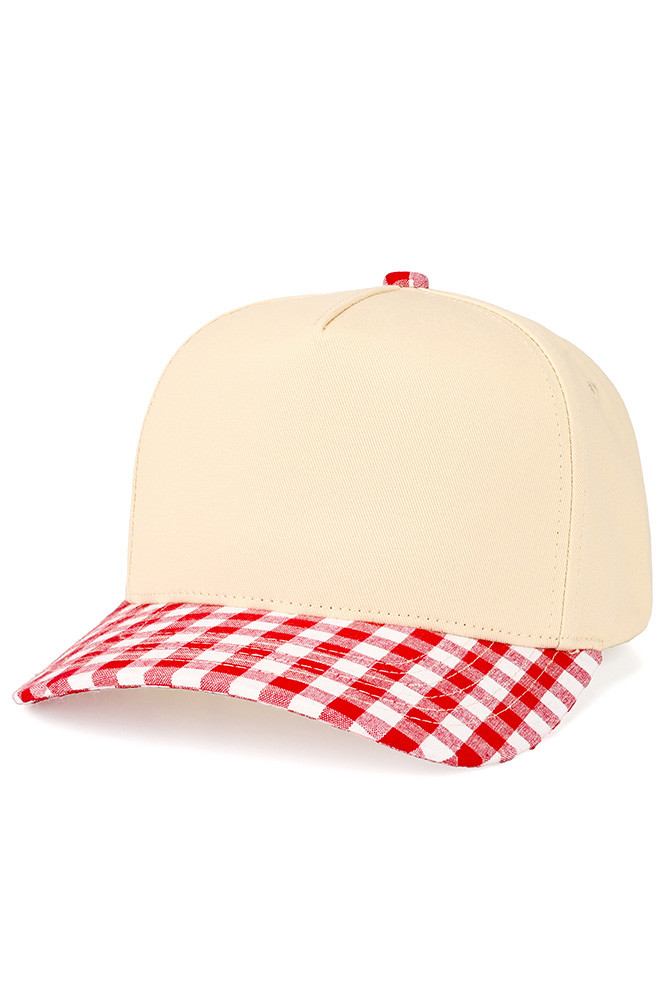 C.C BIG GINGHAM CHECK PATTERN on Two Tone Trucker Hat-TCM1026