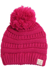 C.C Children Knit Beanie with Pom Pom-YJ-847-POM-KIDS