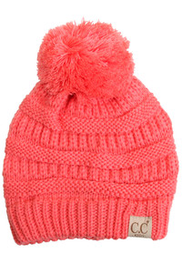 C.C Children Knit Beanie with Pom Pom-YJ-847-POM-KIDS