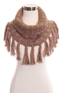 C.C Cable Knit Confetti Neck Warmer with Tassel