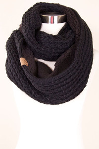 C.C Chunky Knit Sherpa Fur Infinity Scarf