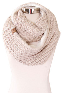 C.C Chunky Knit Sherpa Fur Infinity Scarf