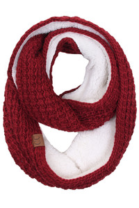 C.C Chunky Knit Sherpa Fur Infinity Scarf