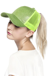 C.C Glitter Ponytail Baseball Cap