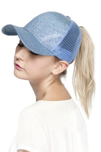 C.C Glitter Ponytail Baseball Cap