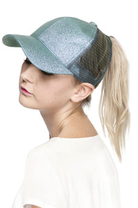 C.C Glitter Ponytail Baseball Cap