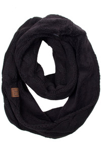 C.C KNITTED FUZZY SHERPA LINING SCARF-SF-25