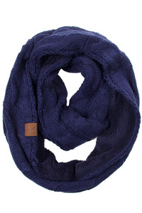 C.C KNITTED FUZZY SHERPA LINING SCARF-SF-25