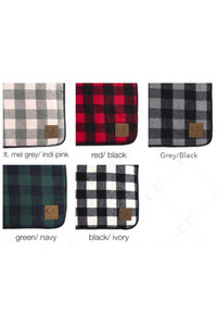 C.C BUFFALO CHECK SHERPA THROW BLANKET-BL-3