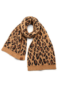 C.C Leopard Knit Oblong Scarf-SF-7001