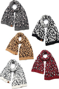 C.C Leopard Knit Oblong Scarf-SF-7001
