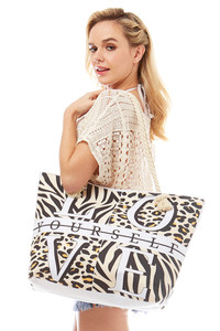 Love Yourself Animal Print Beach Bag-LOA256