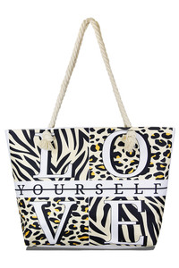 Love Yourself Animal Print Beach Bag-LOA256