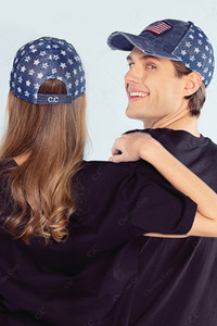 C.C American Flag Baseball Cap-BA-920-NAVY
