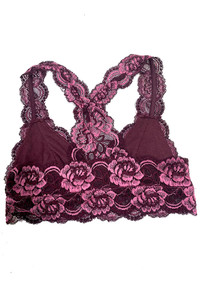 LACE BRALETTE-B86314_BURGUNDY (6 PACK)