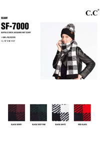 CC Buffalo Check Jacquard Knit Scarf-SF-7000
